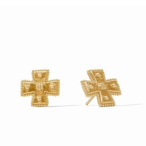 $125 Julie Vos Gold Cross Stud Earrings Canterbury